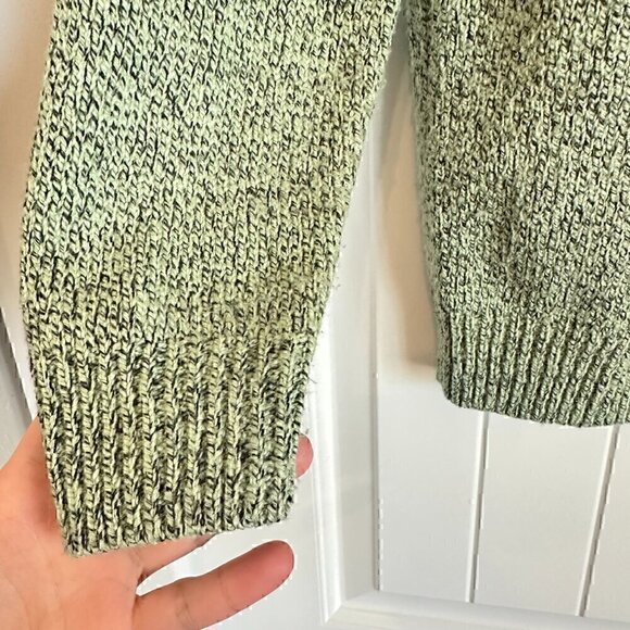 Karen Scott pale green mock neck sweater with pearl buttons women S - Picture 3 of 7